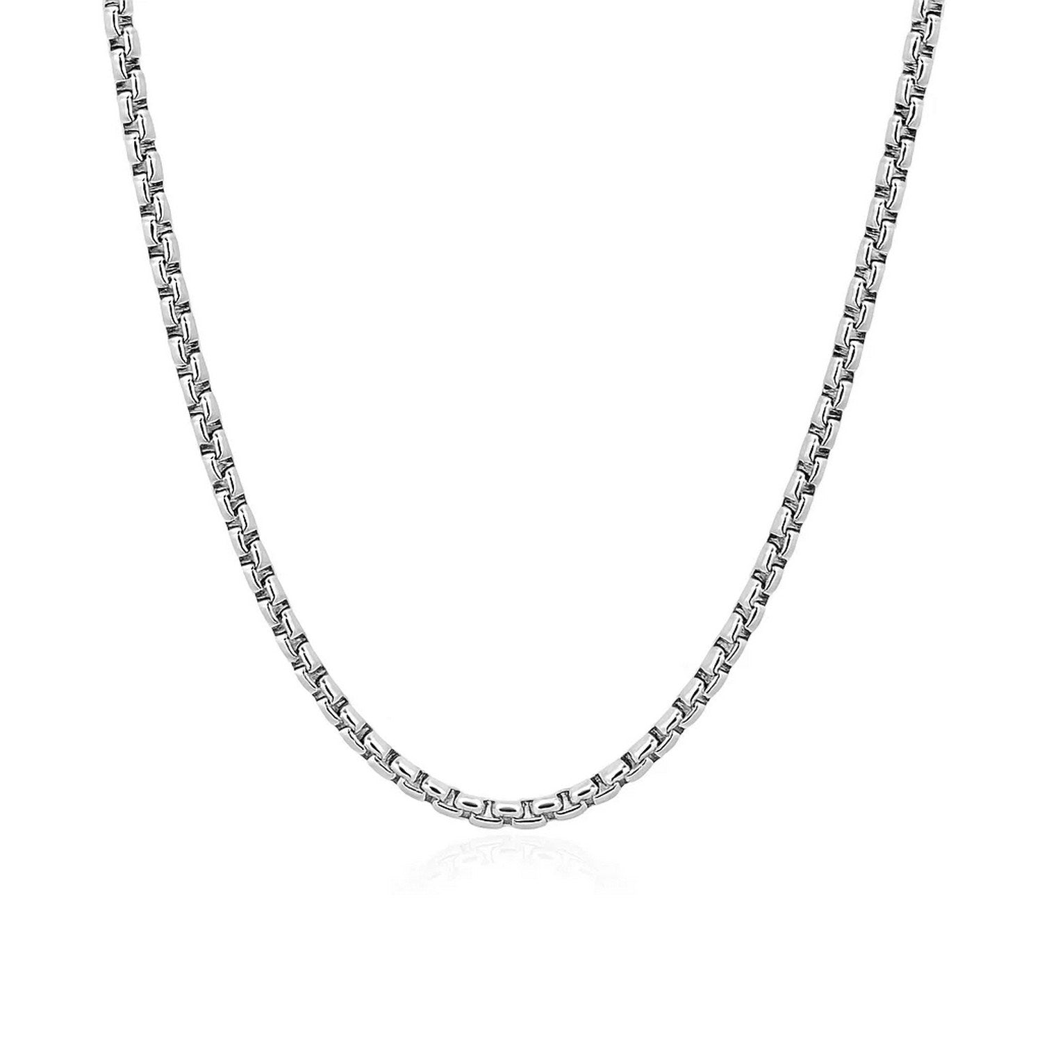 14k White Gold Round Box Chain (2.5 mm)