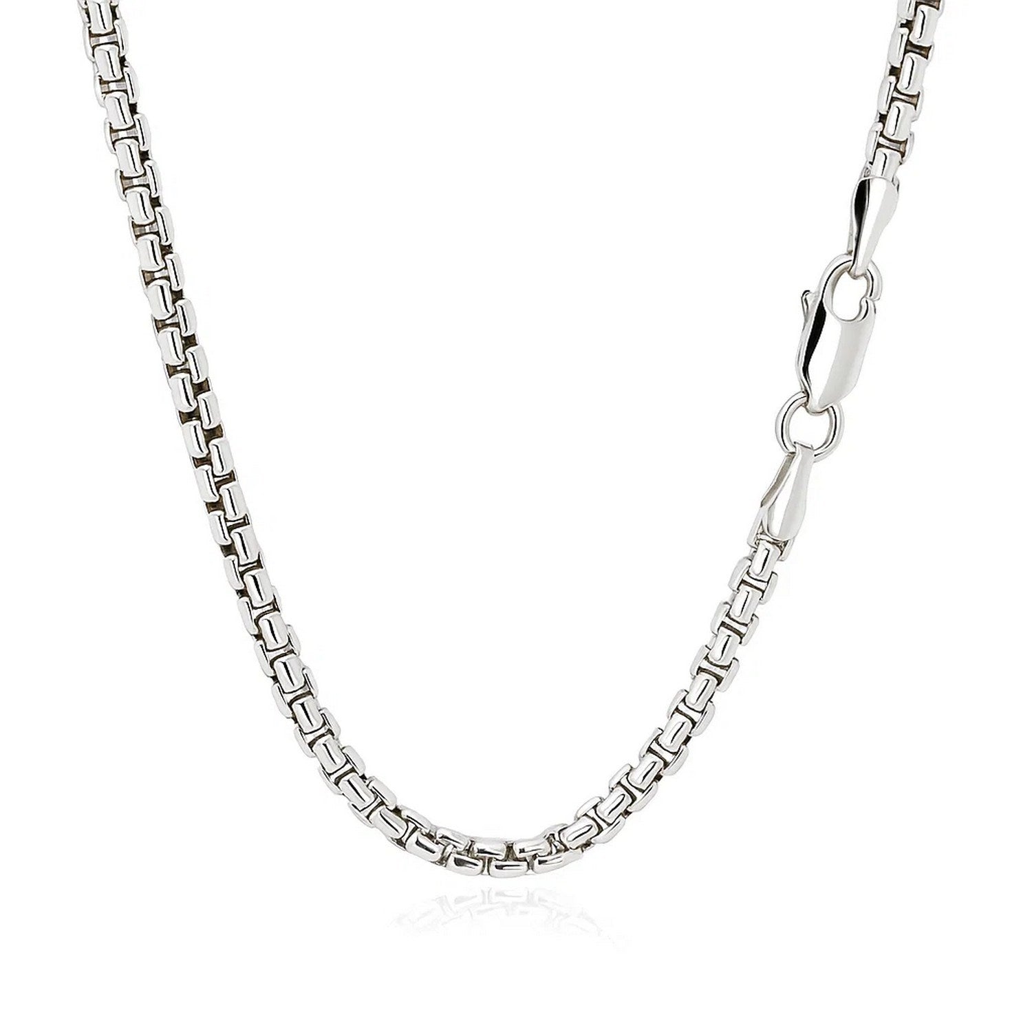 14k White Gold Round Box Chain (2.5 mm)