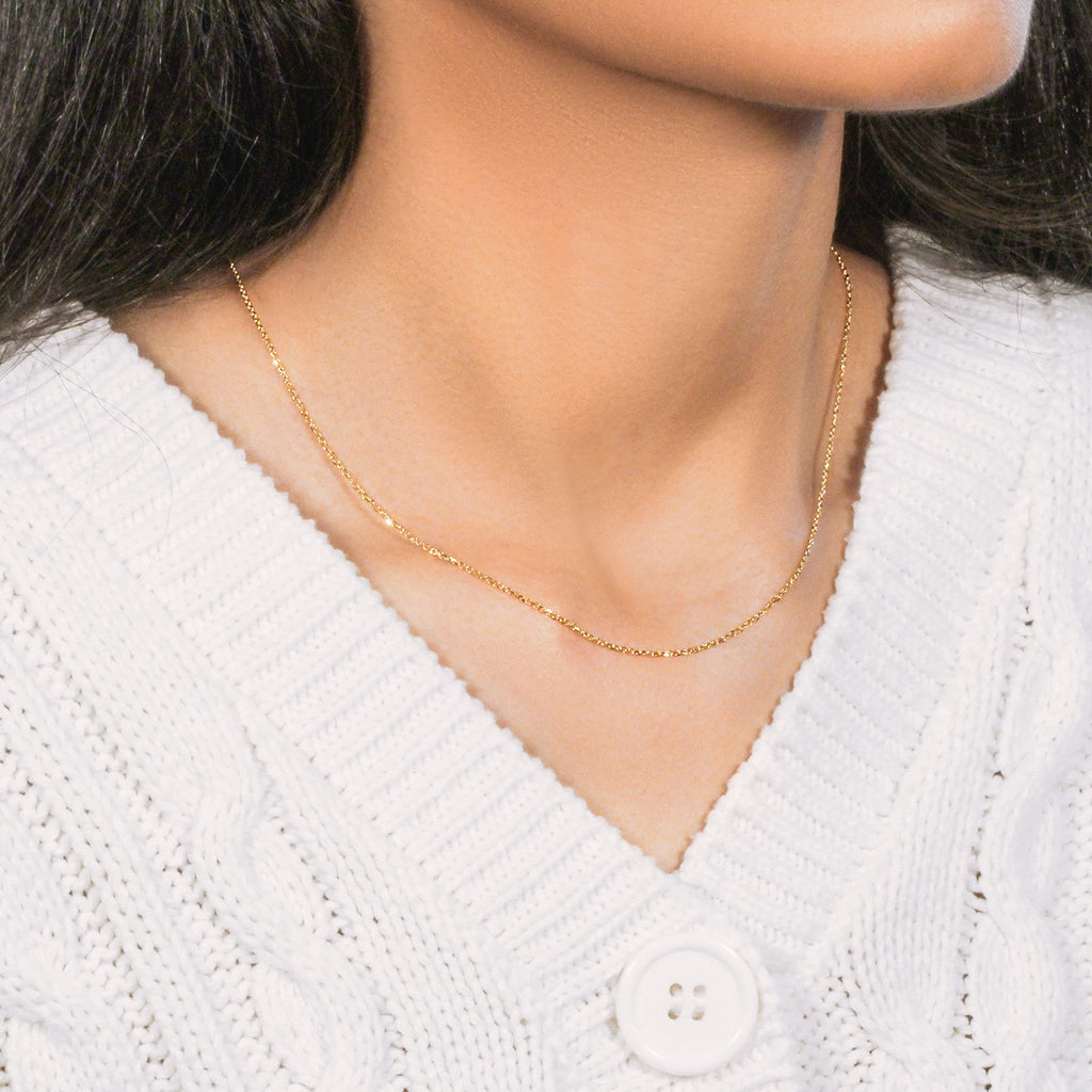 10k Yellow Gold Cable Chain (1.10 mm)