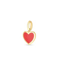 14k Yellow Gold Mini Red Enamel Heart Charm | BIJOLINA