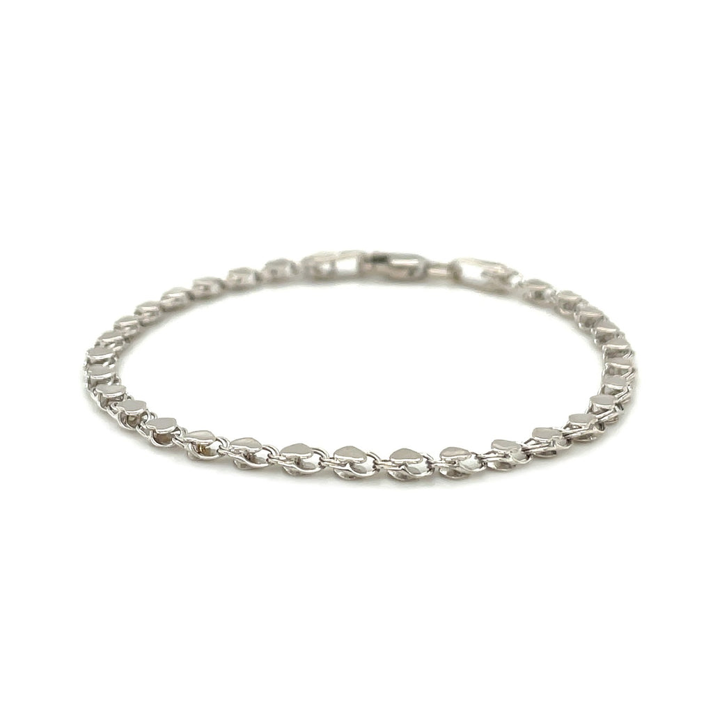 14k White Gold Heart Bracelet (3.00 mm) | BIJOLINA