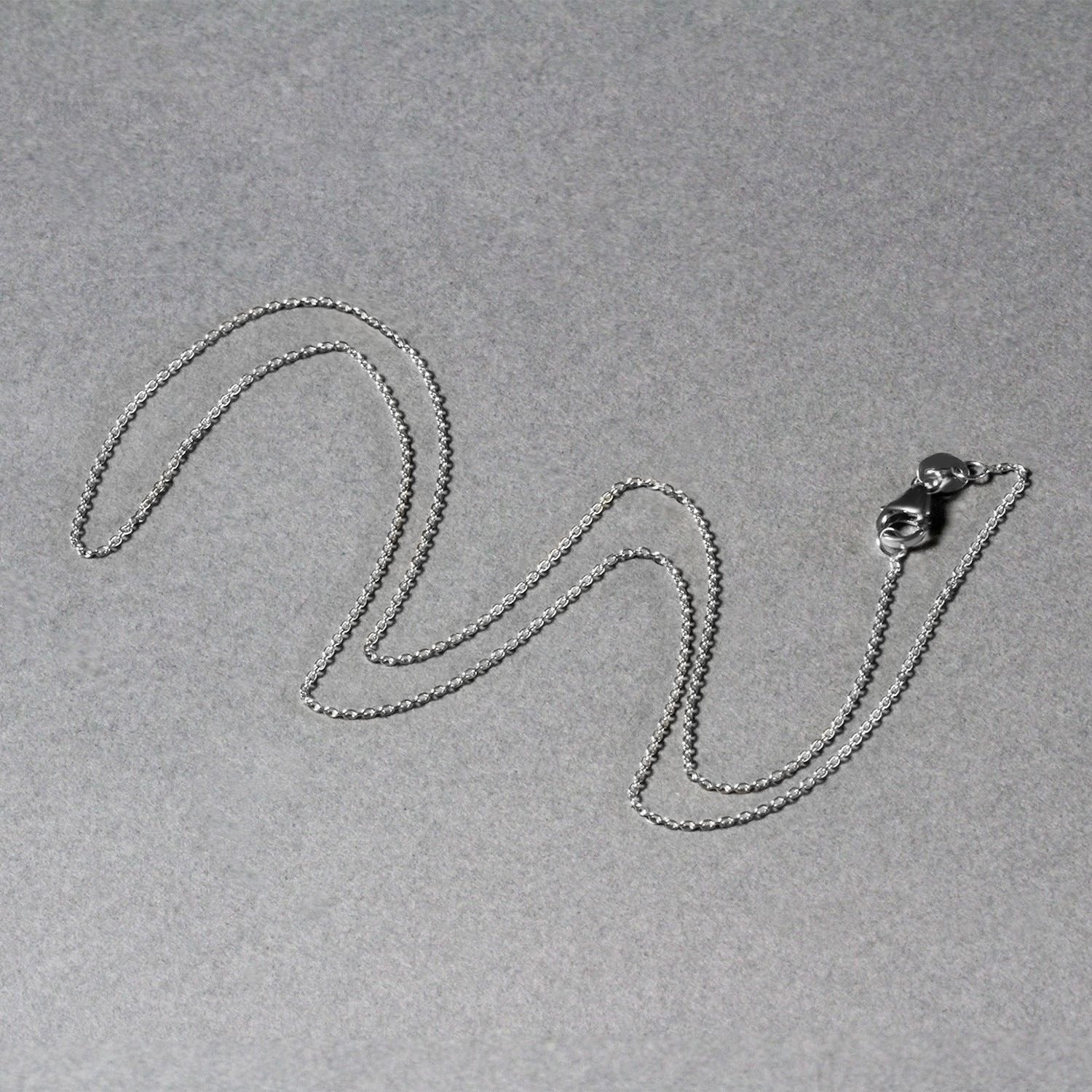 14k White Gold Oval Cable Link Chain (0.97 mm)