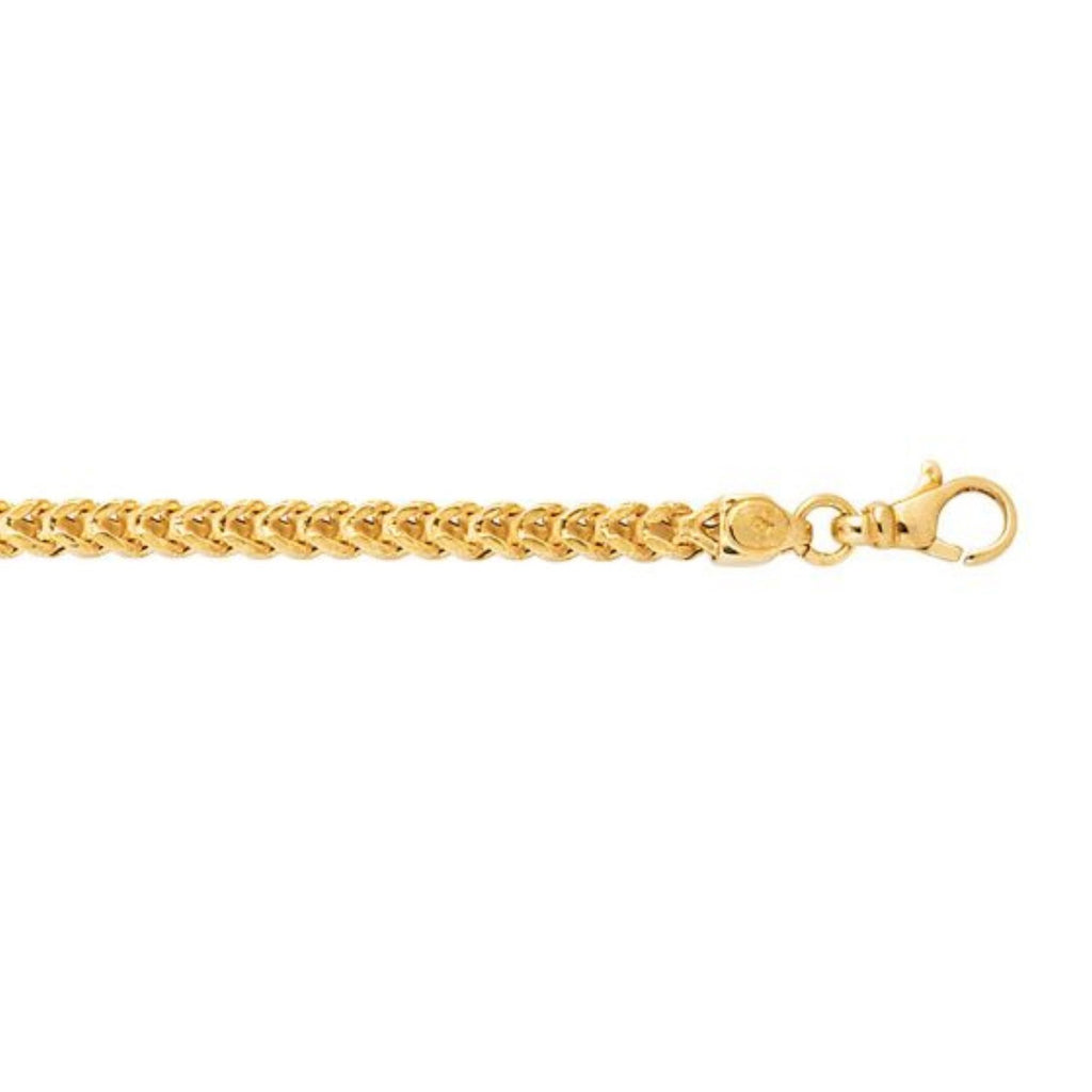 14k Yellow Gold Square Franco Bracelet  (4.40 mm)