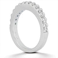 14k White Gold Shared Prong Diamond Wedding Ring Band | BIJOLINA
