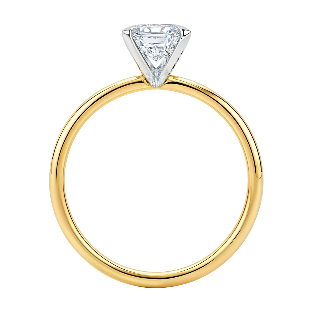 2 Carat Emerald Lab Grown IGI G/VS1 Diamond Solitaire Ring in 14K Yellow Gold