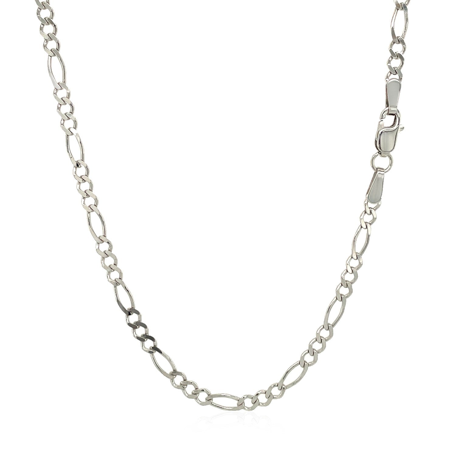 14k White Gold Solid Figaro Chain (2.60 mm)