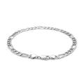 14k White Gold Solid Figaro Bracelet (6.00 mm) | BIJOLINA