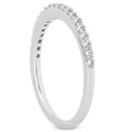 14k White Gold Slim Profile Diamond Micro Prong Diamond Wedding Ring Band | BIJOLINA