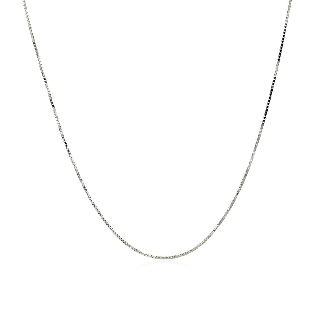 14k White Gold Adjustable Box Chain (0.60 mm) | BIJOLINA