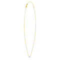 14K Yellow Gold Mini Diamond H Initial Pendant Necklace