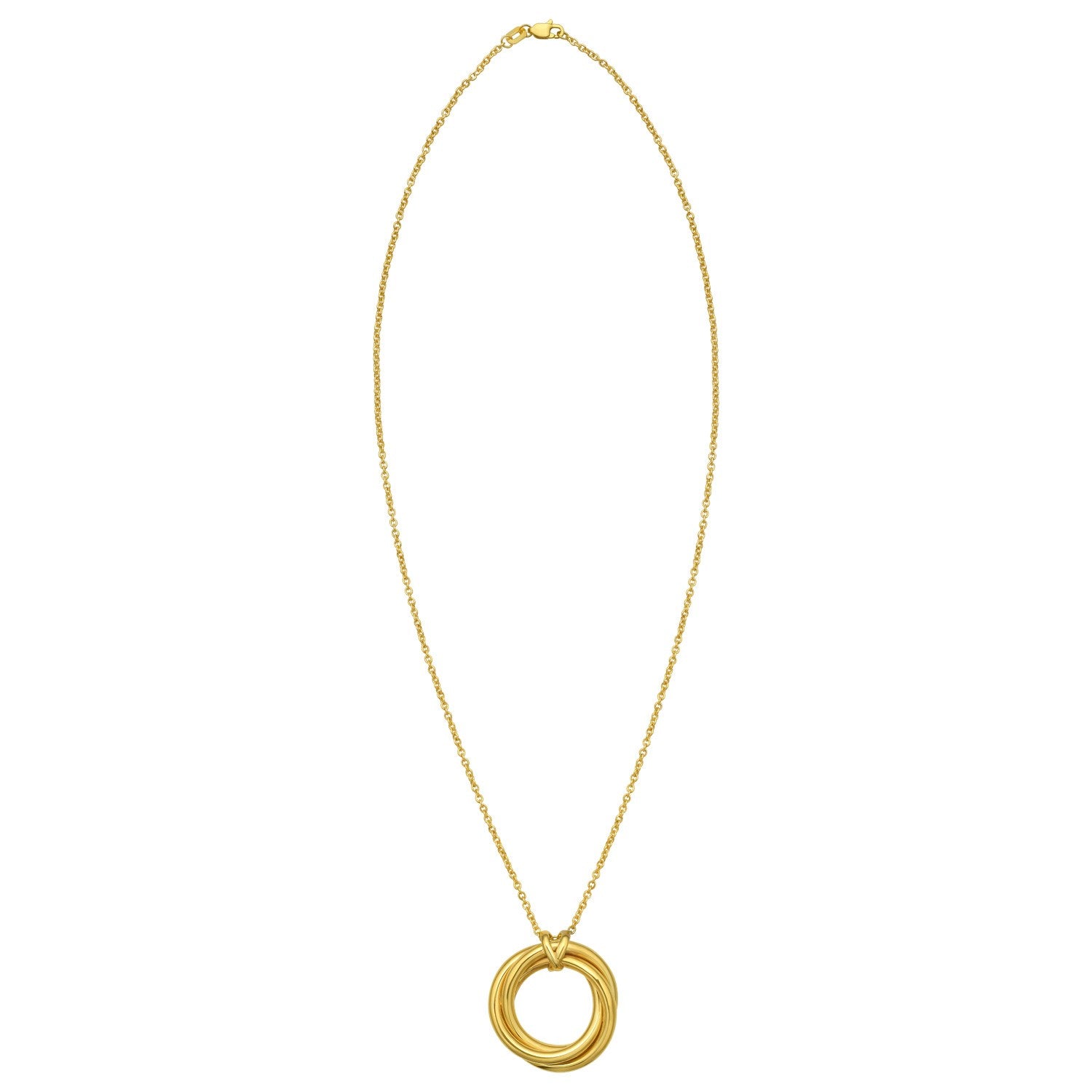 14K Yellow Gold Interlocking Large Trinity Necklace
