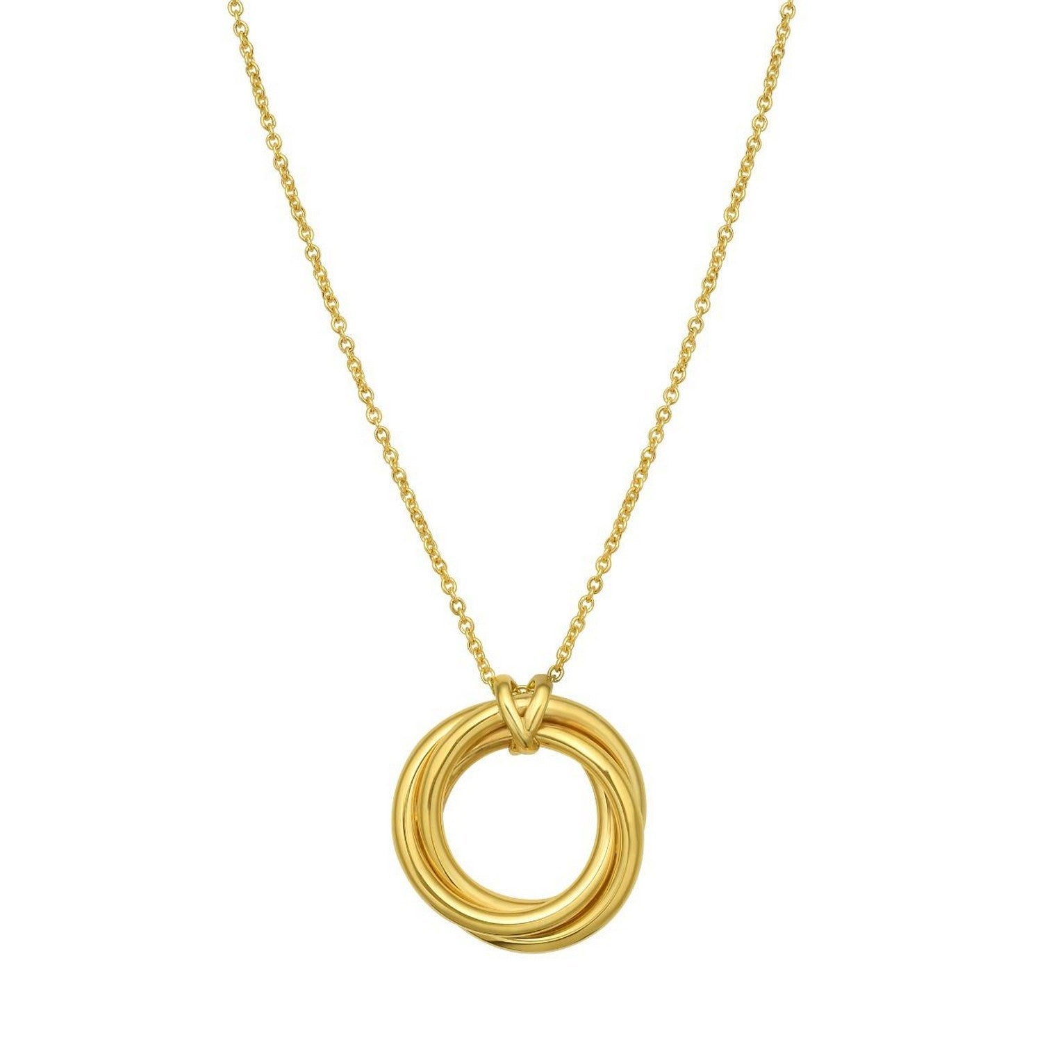 14K Yellow Gold Interlocking Large Trinity Necklace