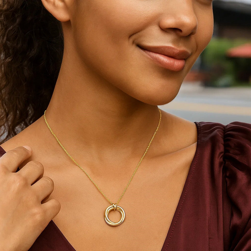 14K Yellow Gold Interlocking Large Trinity Necklace