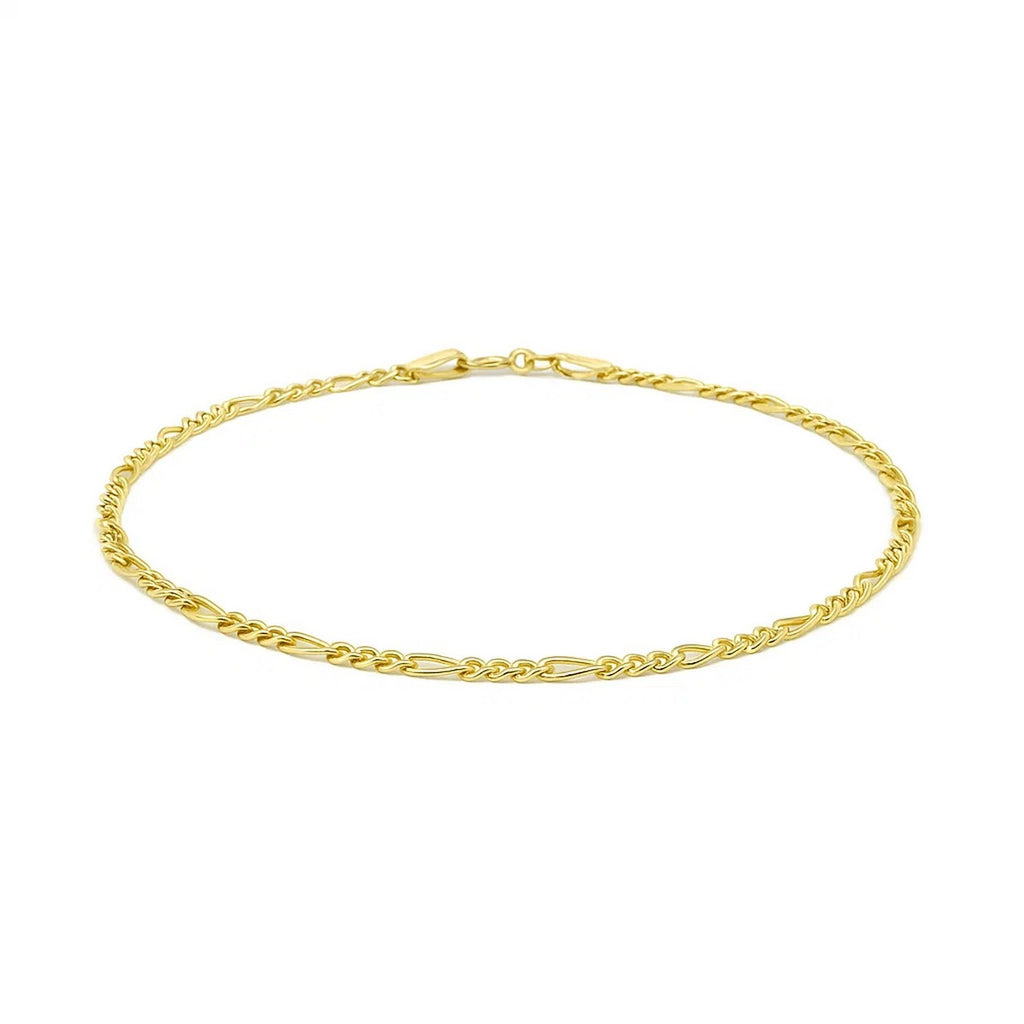14k Yellow Gold Figaro Bracelet (1.90 mm)