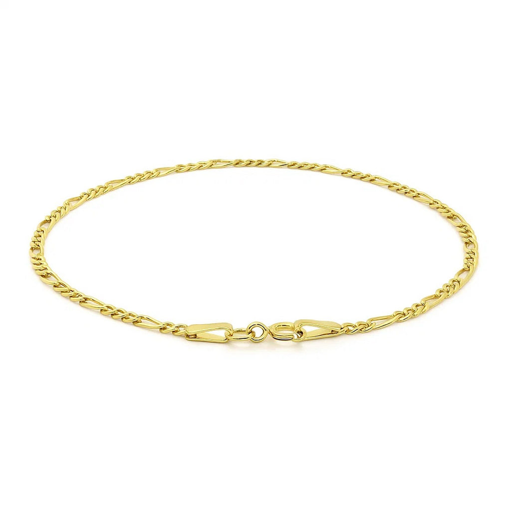 14k Yellow Gold Figaro Bracelet (1.90 mm)