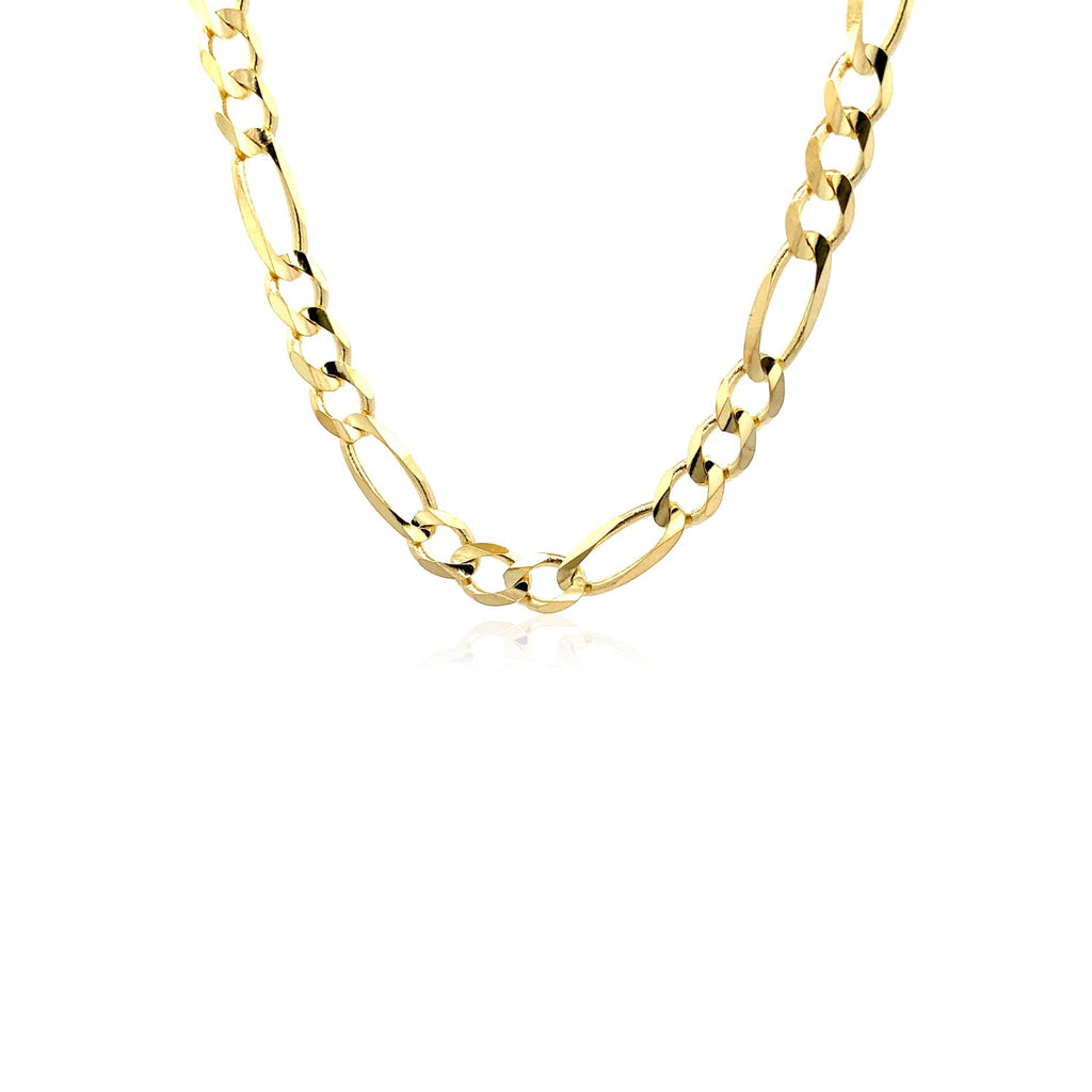 10K Yellow Gold Solid Figaro Chain (5.30 mm) | BIJOLINA