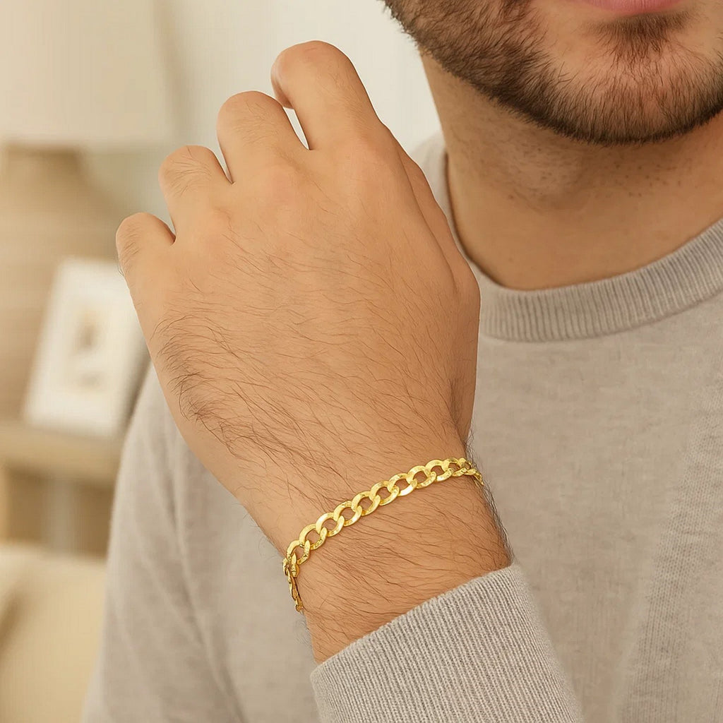 14k Yellow Gold Solid Curb Bracelet (4.70 mm)
