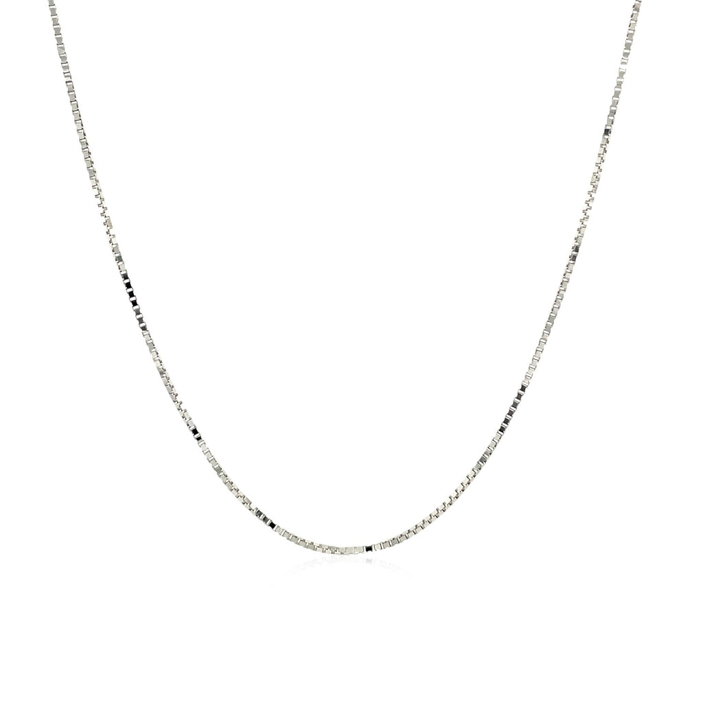 14k White Gold Adjustable Box Chain (0.70 mm) | BIJOLINA