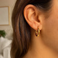 14k Yellow Gold Polished Hoop Earrings (3x15mm) | BIJOLINA