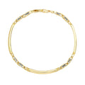 14k Two-Tone Gold Fancy Bar Style Mens Bracelet with Curved Connectors (9.65 mm) | BIJOLINA