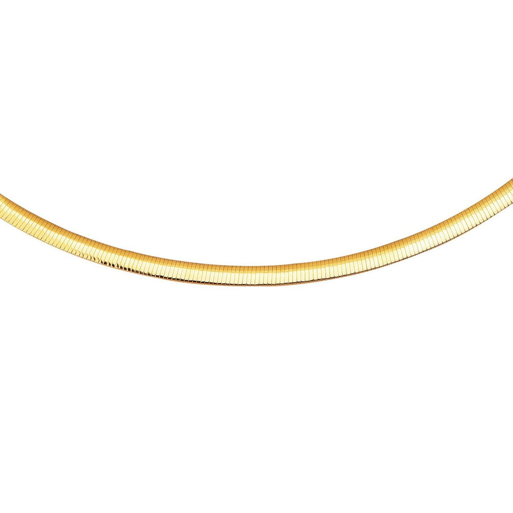 14K Yellow Gold And Silver Reversible Omega Chain Necklace (5.00 mm)