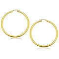 14k Yellow Gold Polished Hoop Earrings (3x50mm)