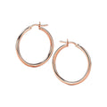 14k Rose Gold Polished Hoop Earrings (2x25mm)