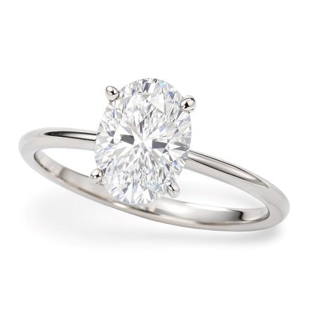 1 1/2 Carat Oval Lab Grown IGI G/VS1 Diamond Solitaire Ring in 10K White Gold