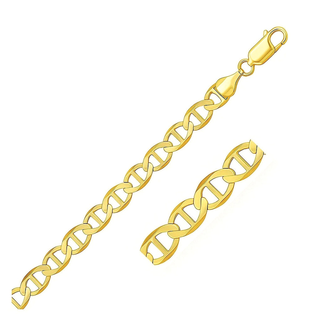 14k Yellow Gold Mariner Link Bracelet (6.30 mm) - Close-Up | BIJOLINA