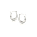 10k White Gold Oval Hoop Earrings | BIJOLINA