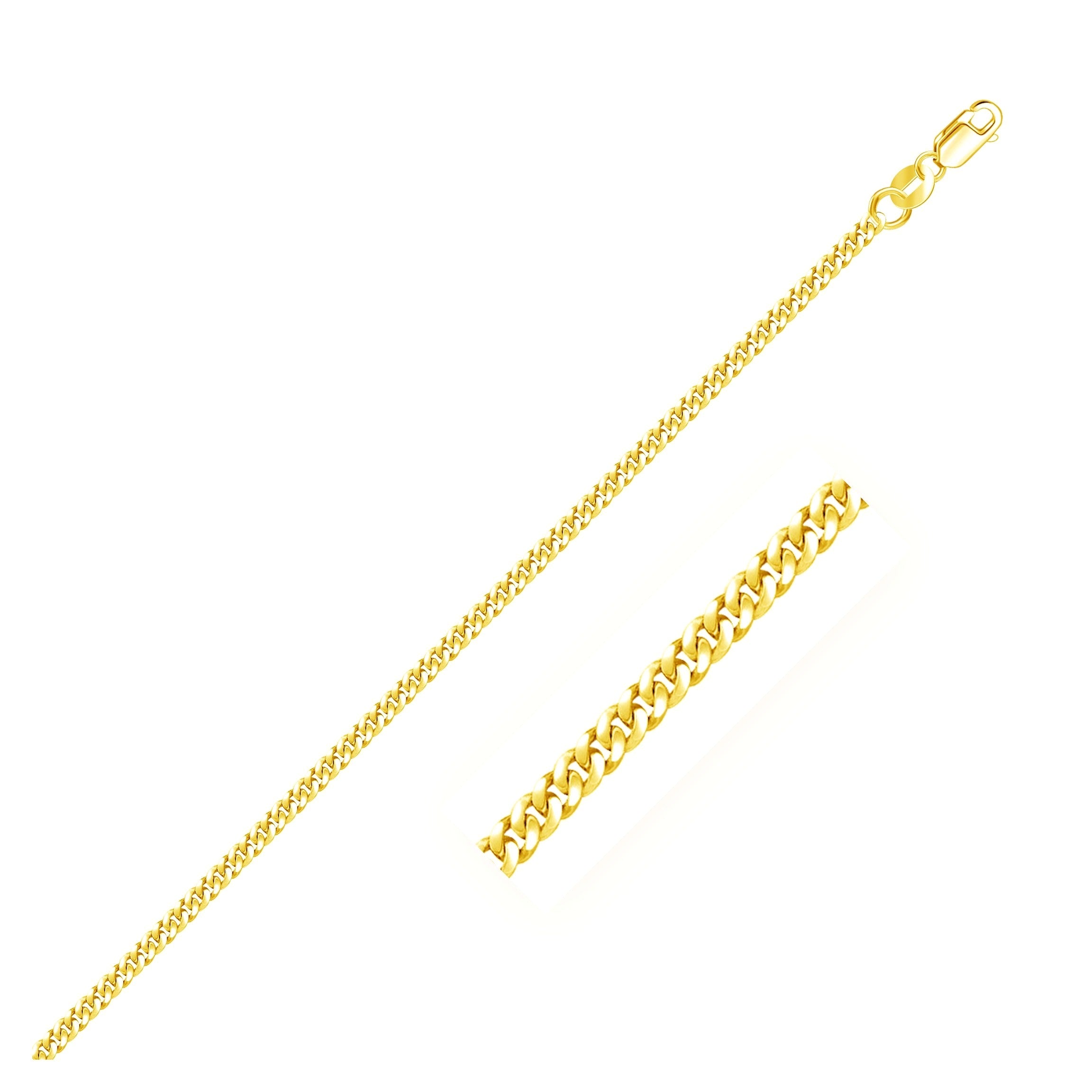 10k Yellow Gold Gourmette Chain (2.10 mm) - Side View | BIJOLINA