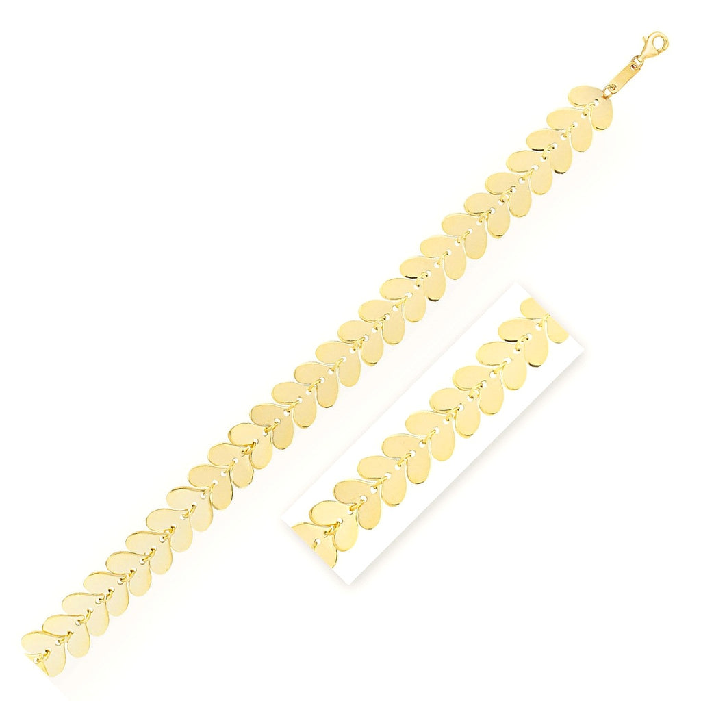 Heart Link Bracelet in 14K Yellow Gold - Detail | BIJOLINA