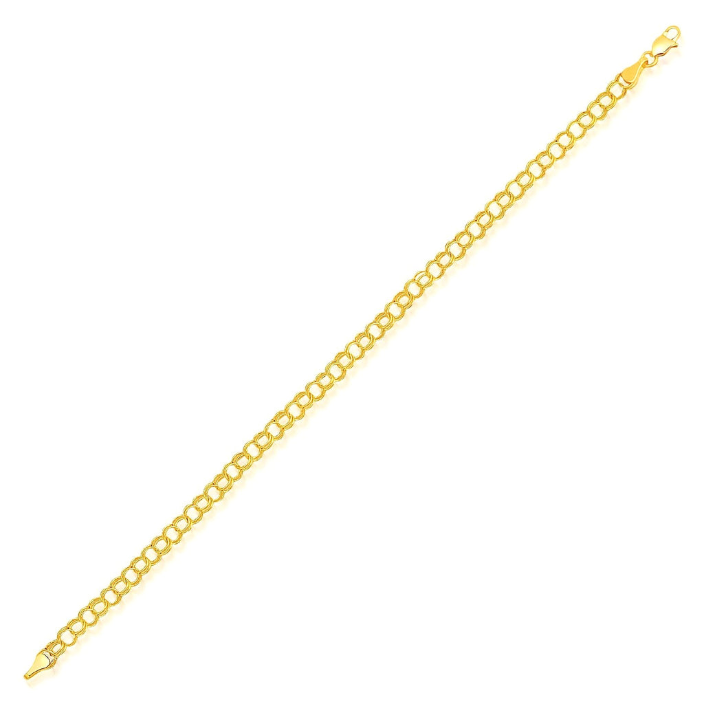 14k Yellow Gold Lite Charm Bracelet (4.00 mm) - Angle View | BIJOLINA