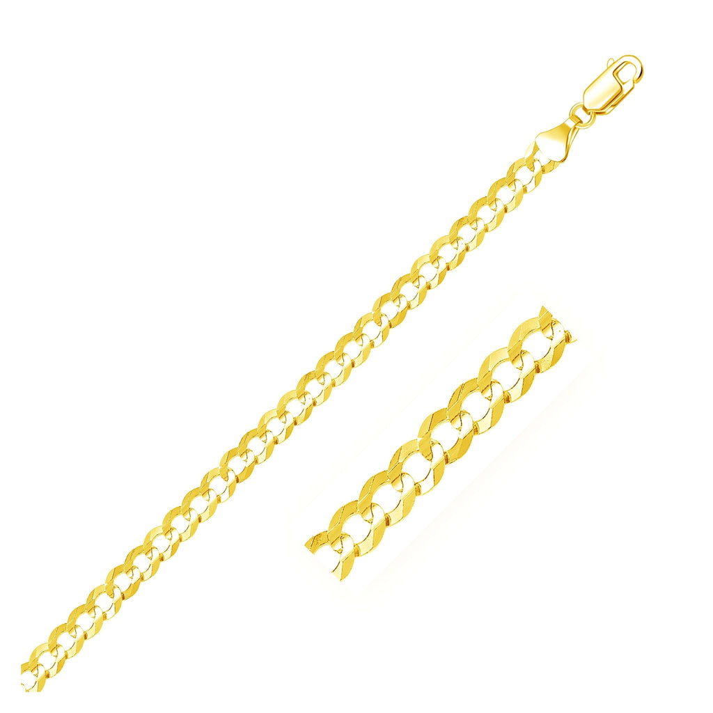 10k Yellow Gold Curb Chain (5.70 mm) - Close-Up | BIJOLINA