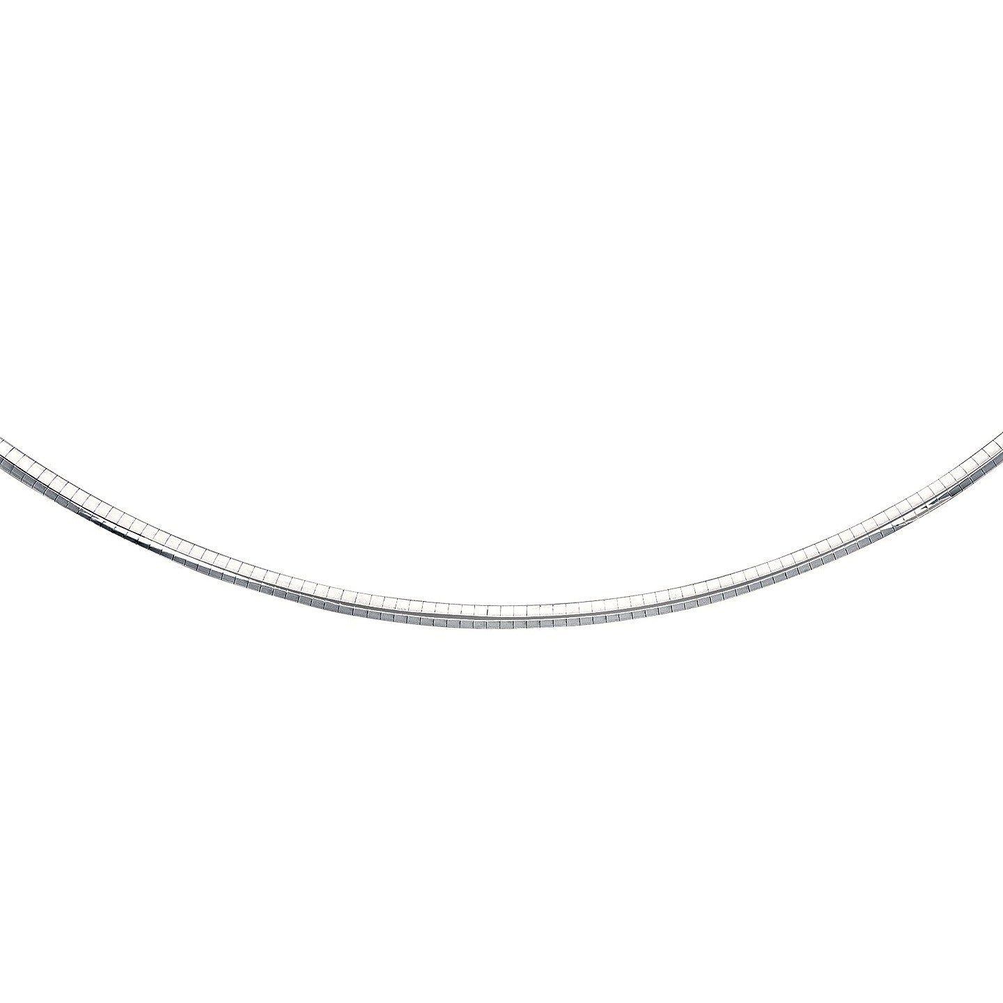 14k White Gold Chain in a Classic Omega Design (4.00 mm) - Side View | BIJOLINA