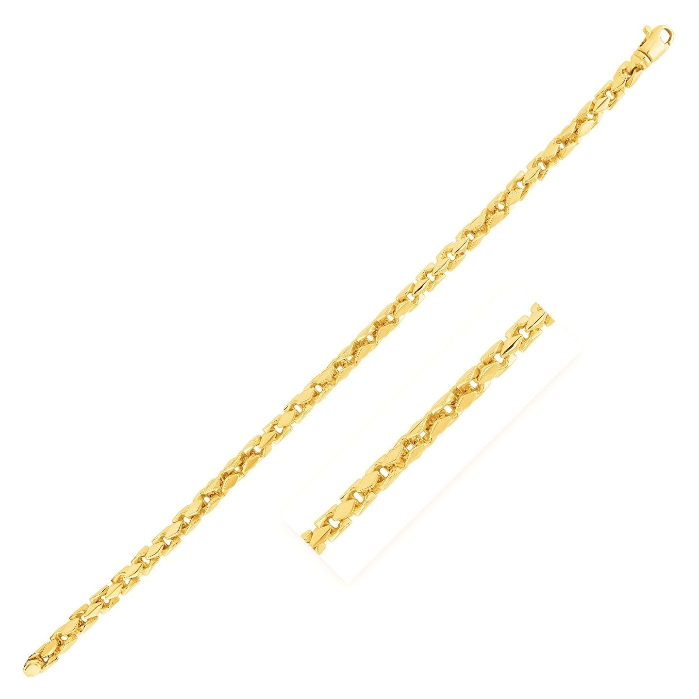 14k Yellow Gold High Polish Mens Fancy Box Bracelet  (5.00 mm) | BIJOLINA