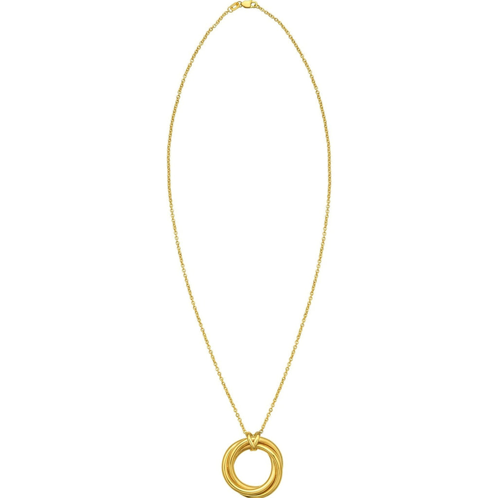 14K Yellow Gold Interlocking Large Trinity Necklace - Angle View | BIJOLINA