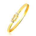 Intertwined Knot Slip On Bangle in 14k Two-Tone Gold (5.00 mm)