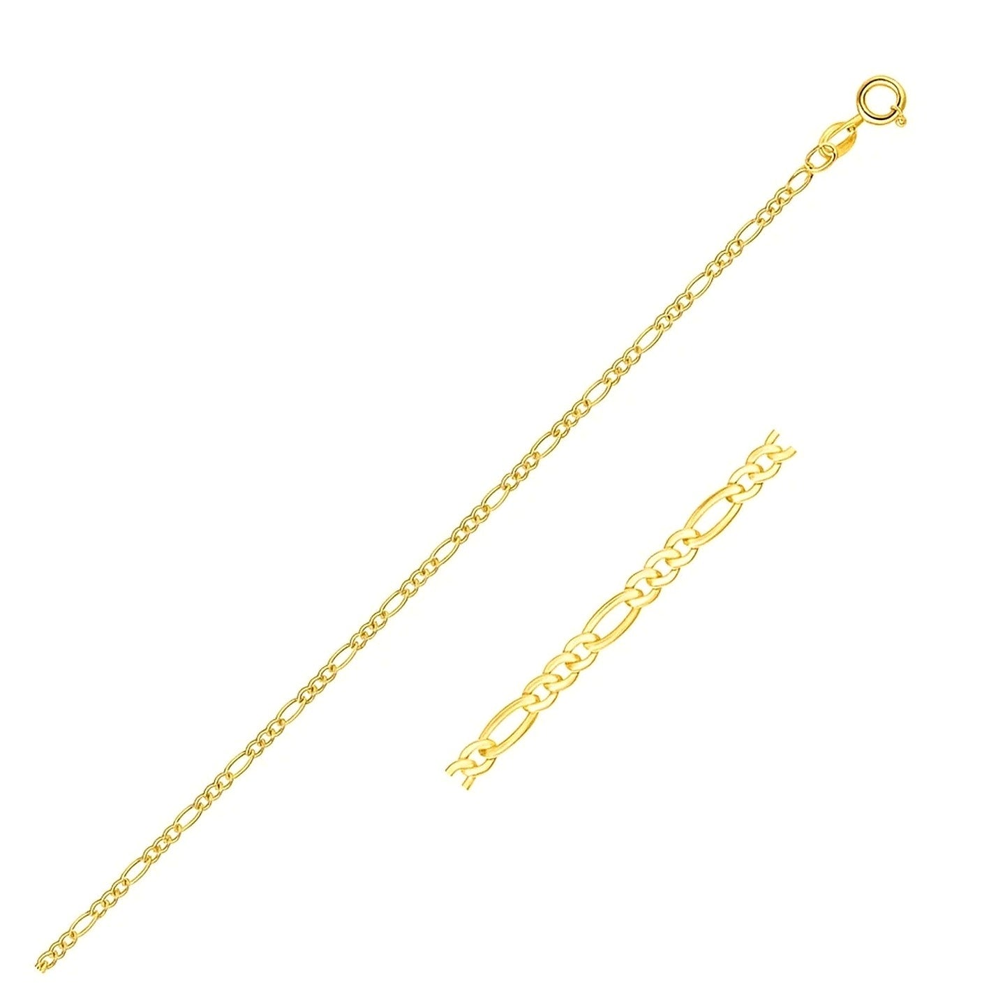14k Yellow Gold Figaro Bracelet (1.90 mm) - Close-Up | BIJOLINA
