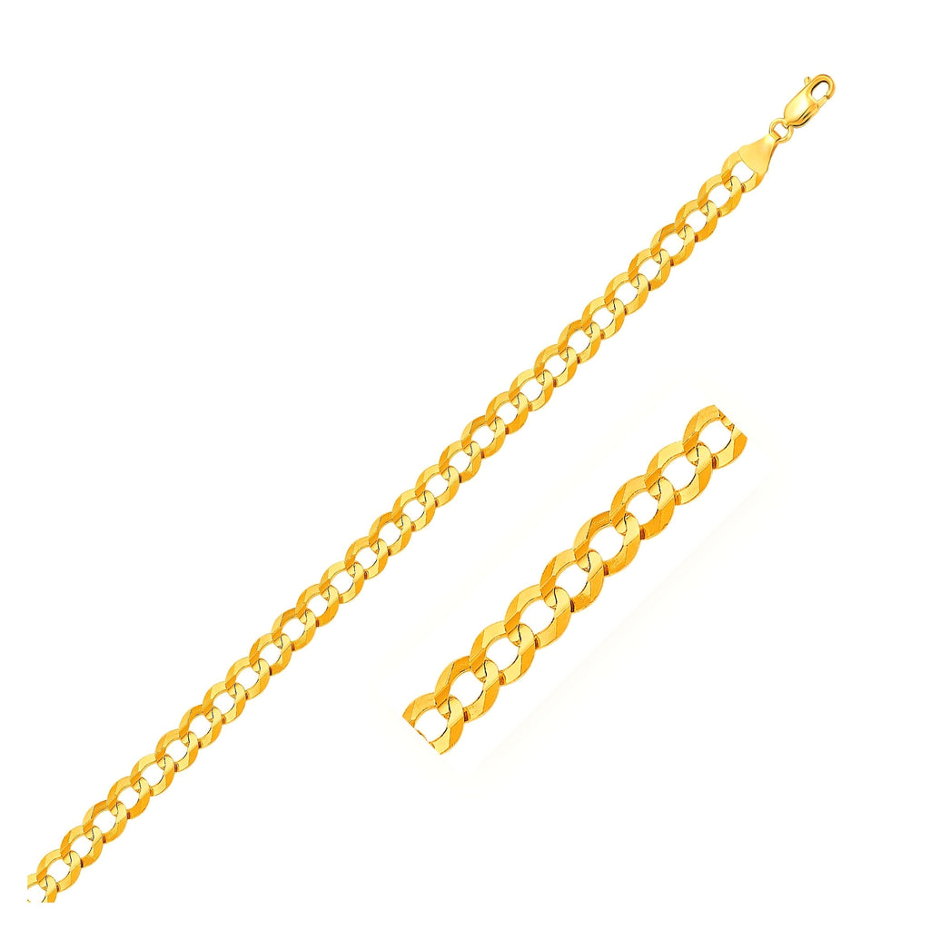 10k Yellow Gold Curb Chain (3.60 mm) - Close-Up | BIJOLINA
