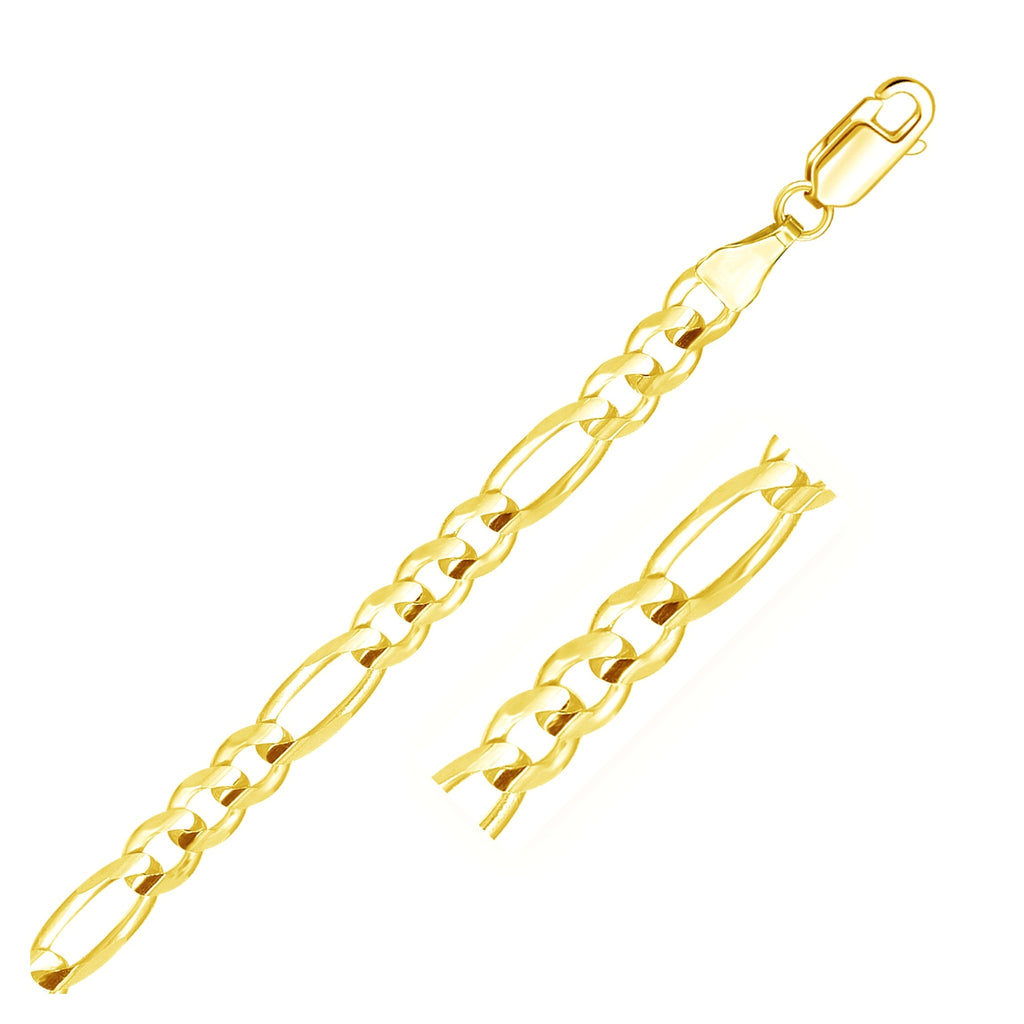 10K Yellow Gold Solid Figaro Chain (5.30 mm)